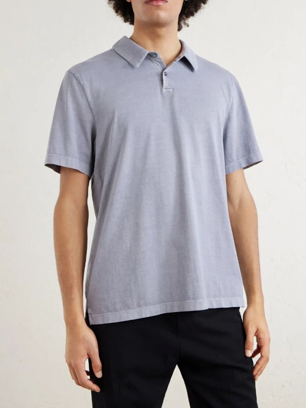 James Perse Men's Gray Supima Cotton-Jersey Polo Shirt Size 4 - 54757